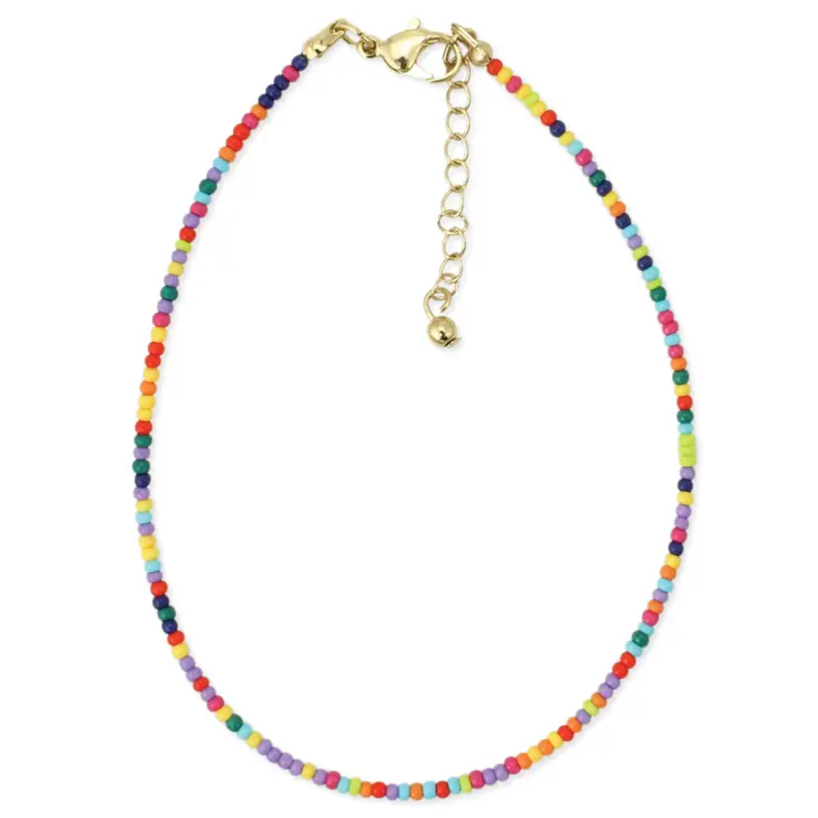 ZAD Pastel Rainbow Tiny Bead Anklet