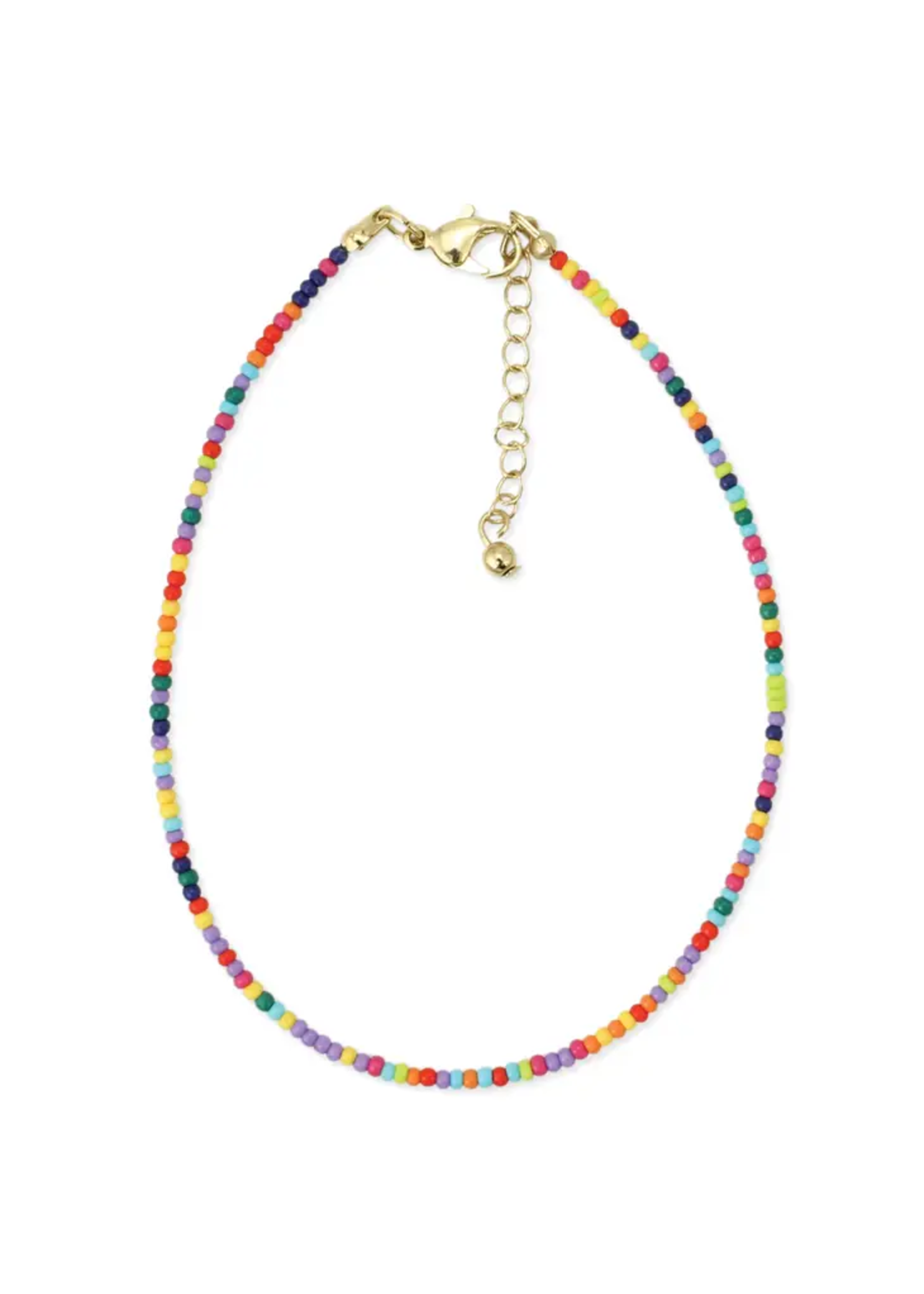 ZAD Pastel Rainbow Tiny Bead Anklet