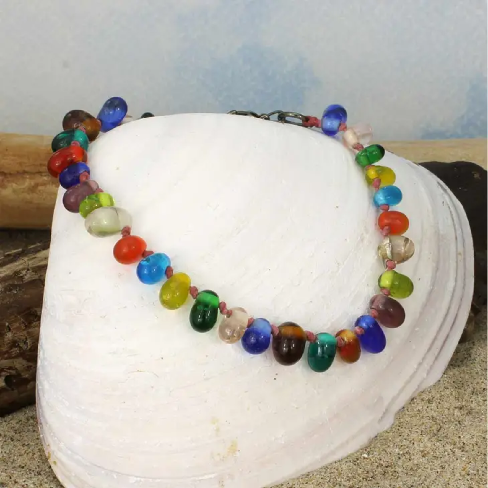ZAD Rainbow Drops Bead Anklet