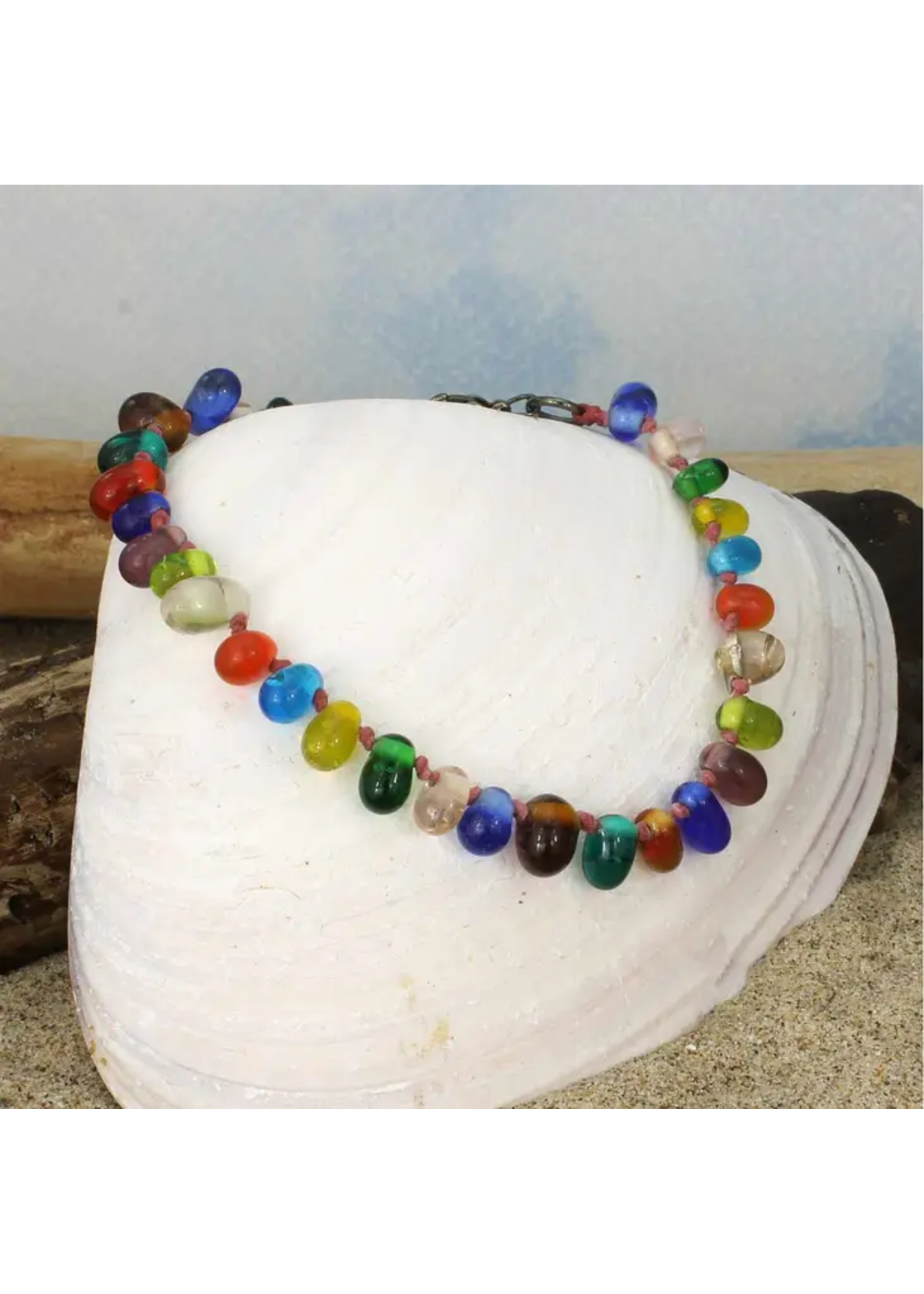 ZAD Rainbow Drops Bead Anklet