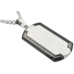 Blackjack Mens Jewelry SS Dog Tag Necklace