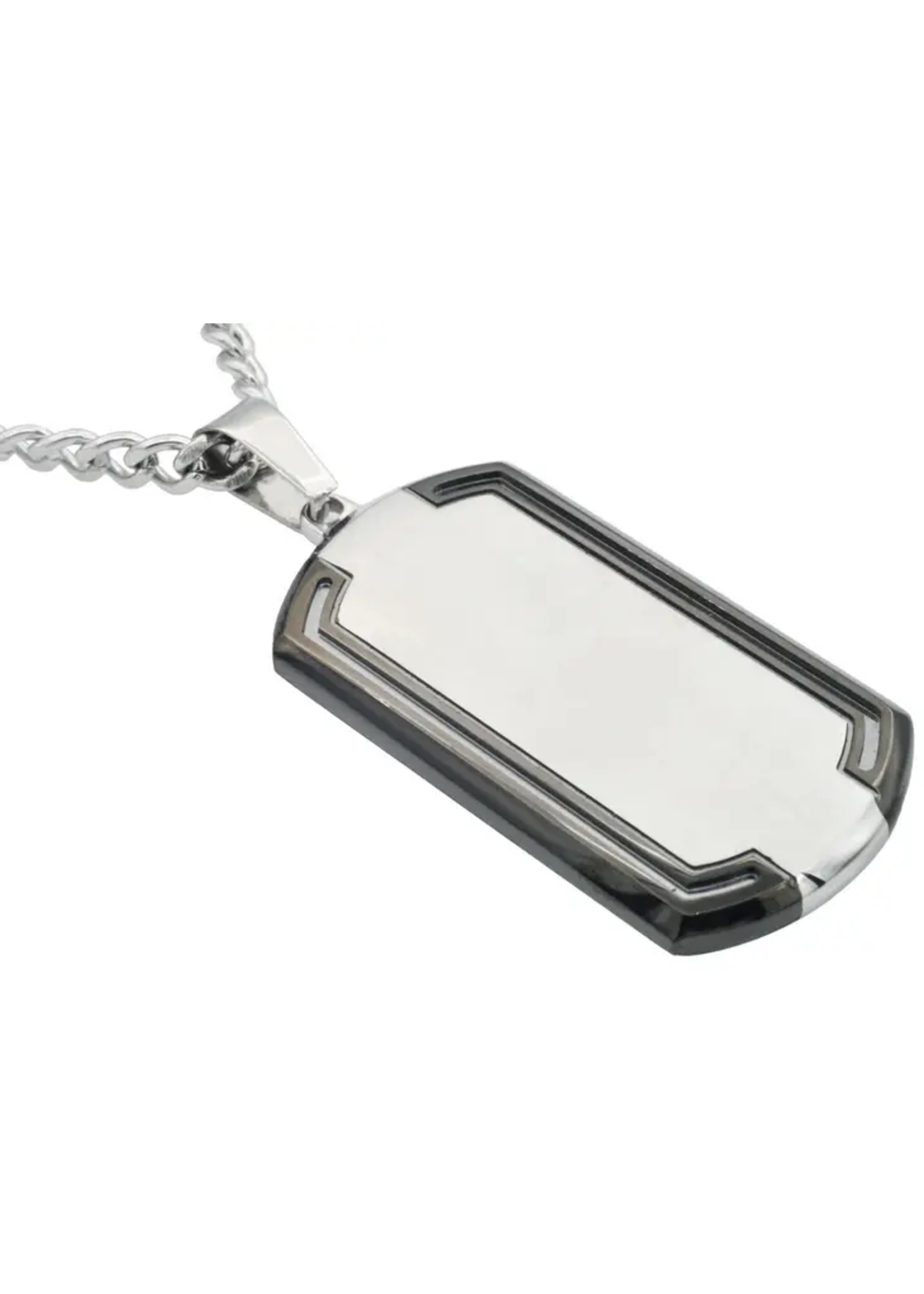 Blackjack Mens Jewelry SS Dog Tag Necklace