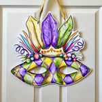 Home Malone Mardi Gras Mask Door Hanger