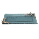 Housewares & Tabletops by Contrast Inc Pewter Swordfish Blue Glass Plate