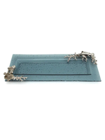 Housewares & Tabletops by Contrast Inc Pewter Swordfish Blue Glass Plate