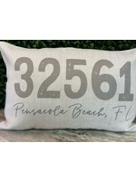 White Invite Zip Code Throw Pillow