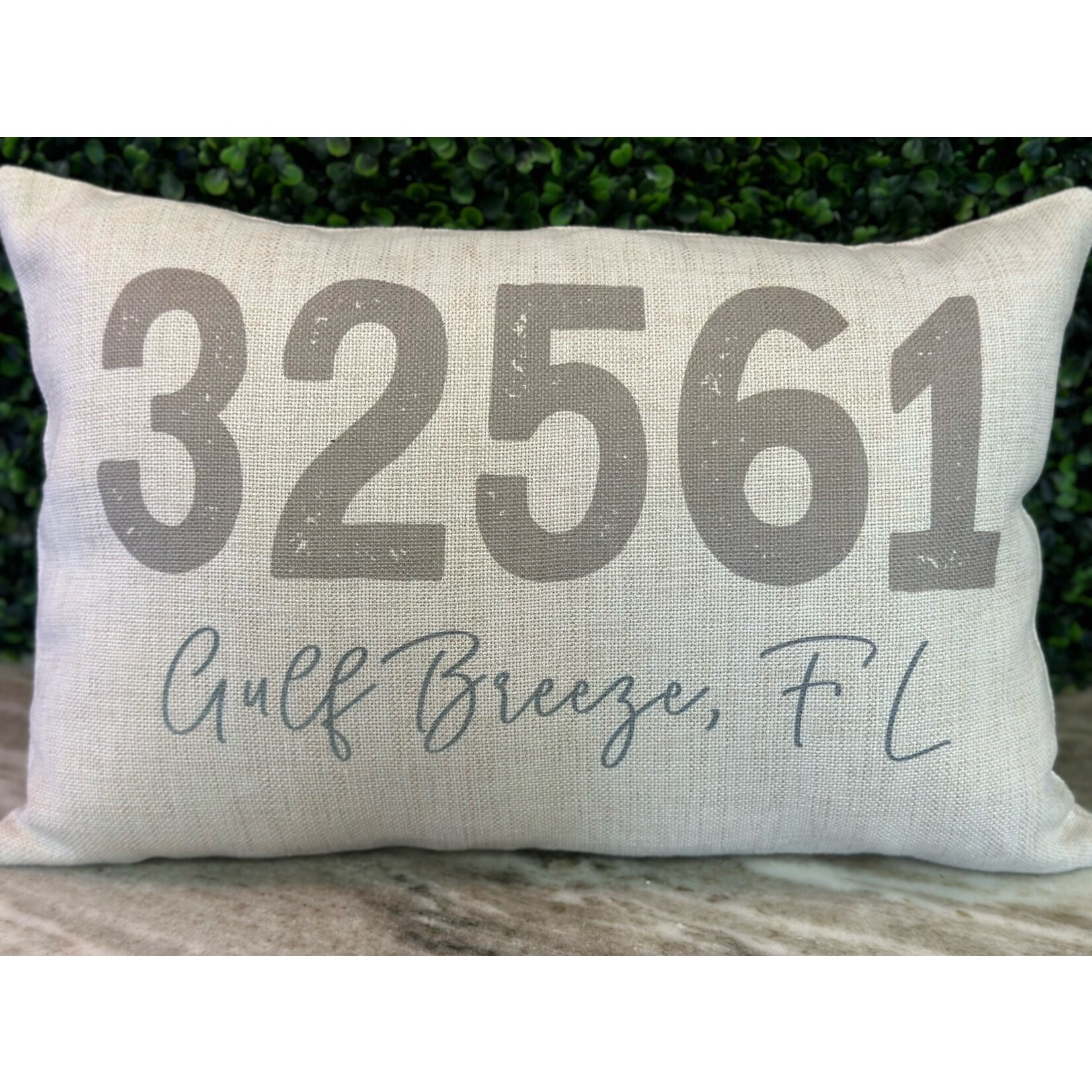 White Invite Zip Code Throw Pillow