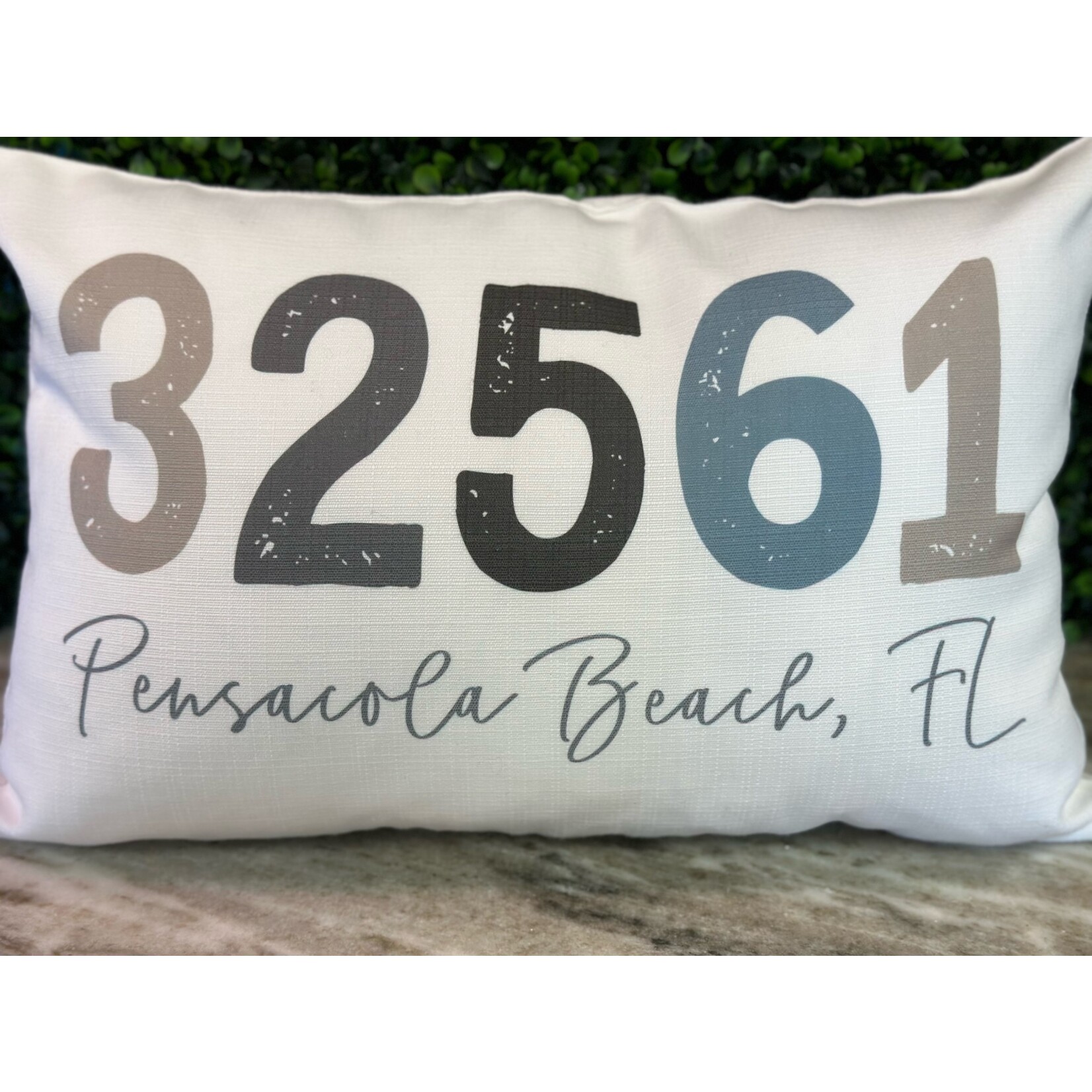 White Invite Zip Code Throw Pillow