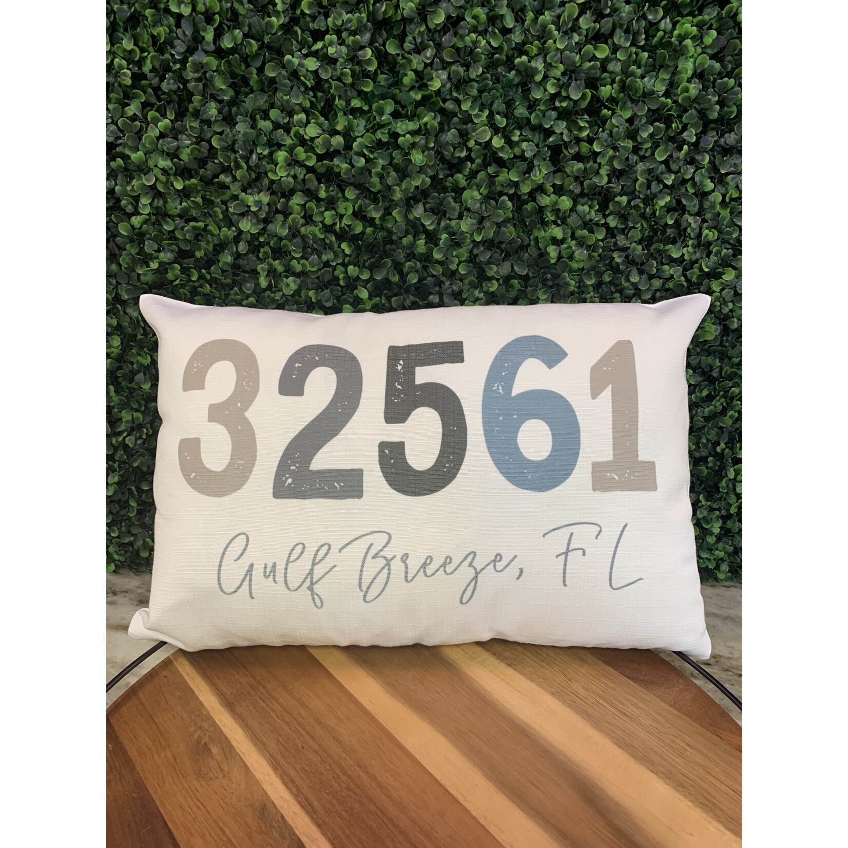 White Invite Zip Code Throw Pillow