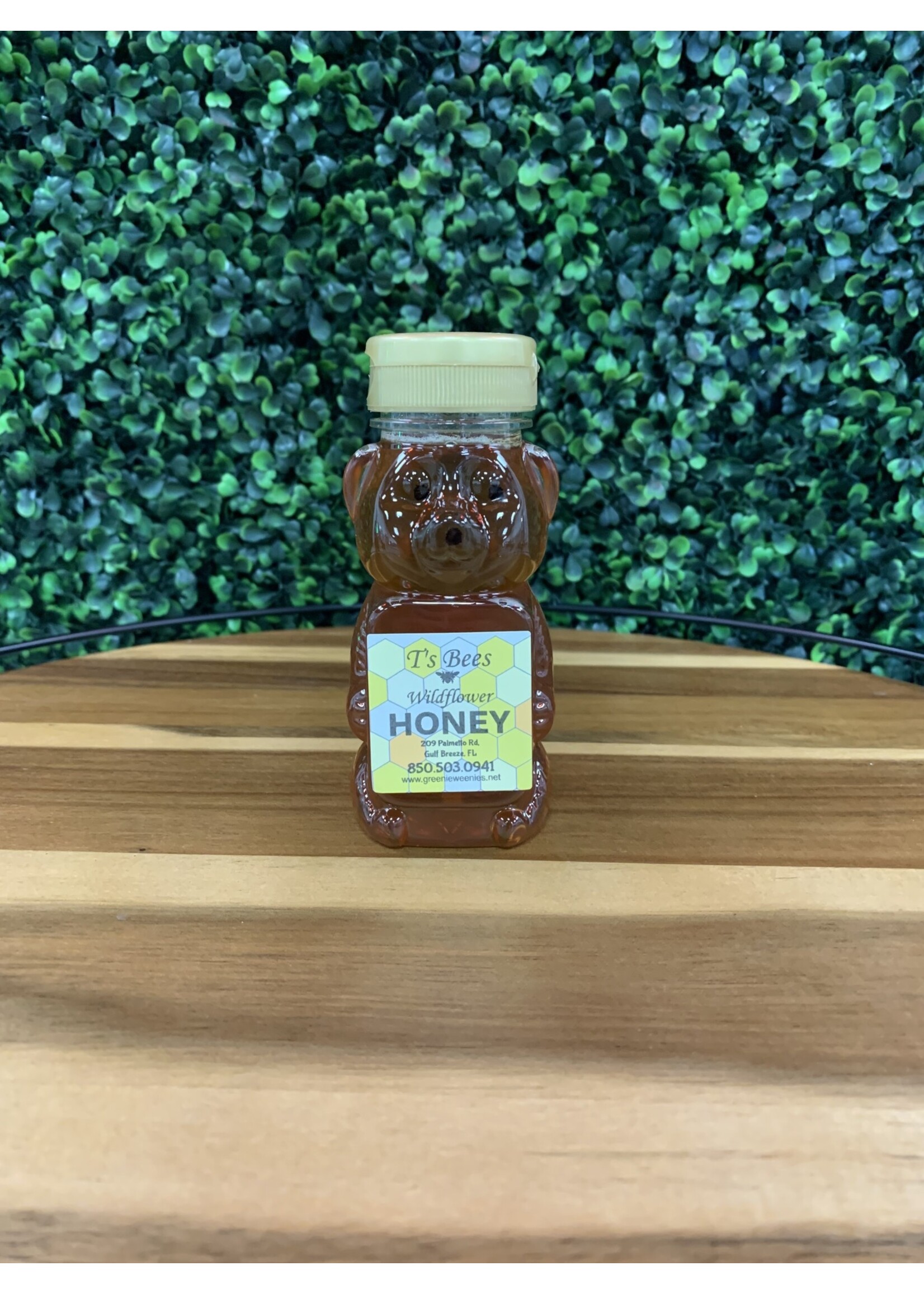 T's Bees Wildflower Honey - 8 oz Bear