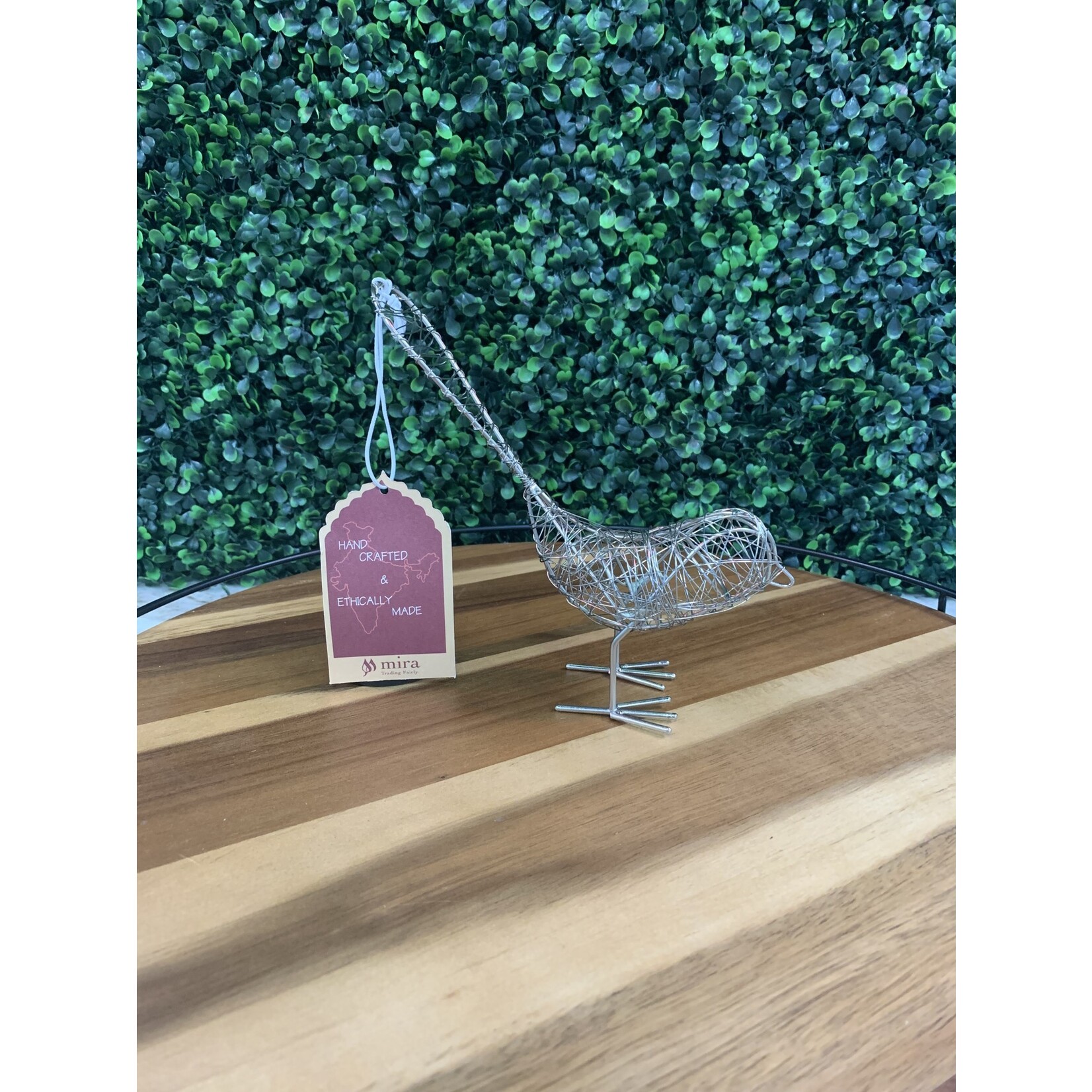 Mira Fair Trade Silver Wrapped Wire Birds (Set of 2)