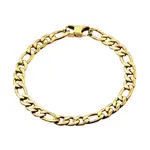 Blackjack Mens Jewelry Gold SS Figaro Link Bracelet