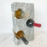 Funky Rocks Design 3 Bottle Granite Wine Rack