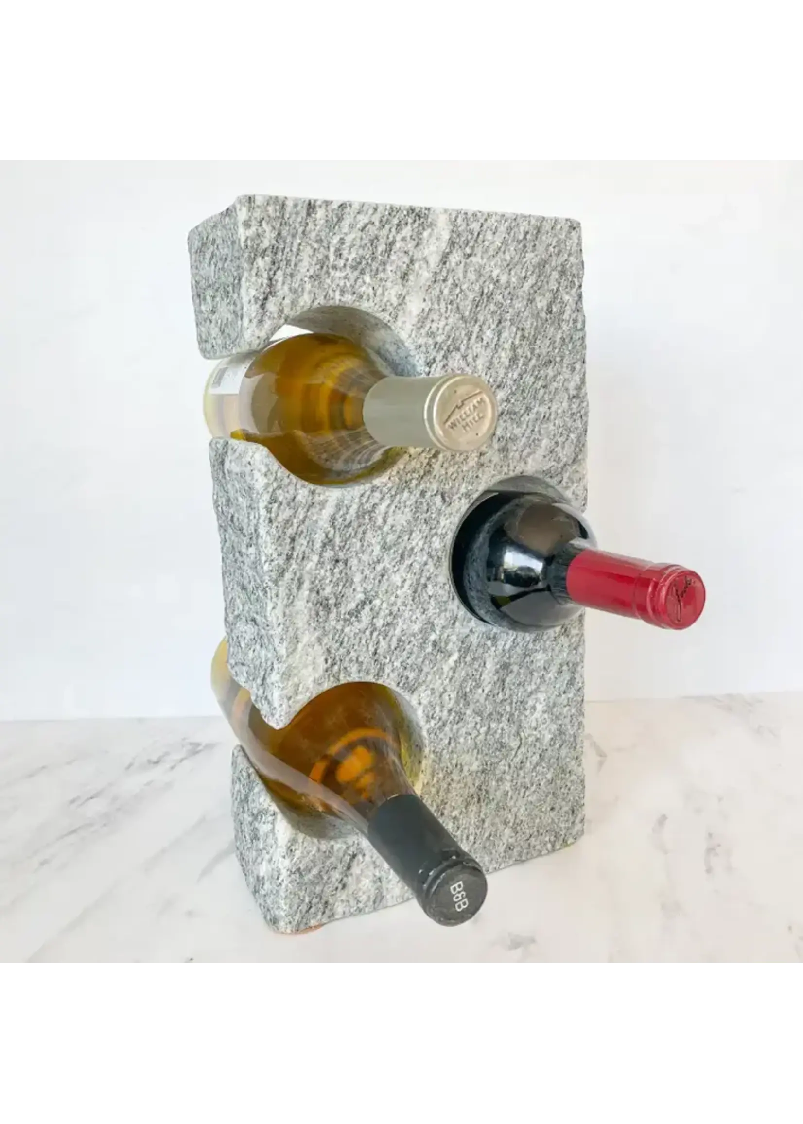 Funky Rocks Design 3 Bottle Granite Wine Rack