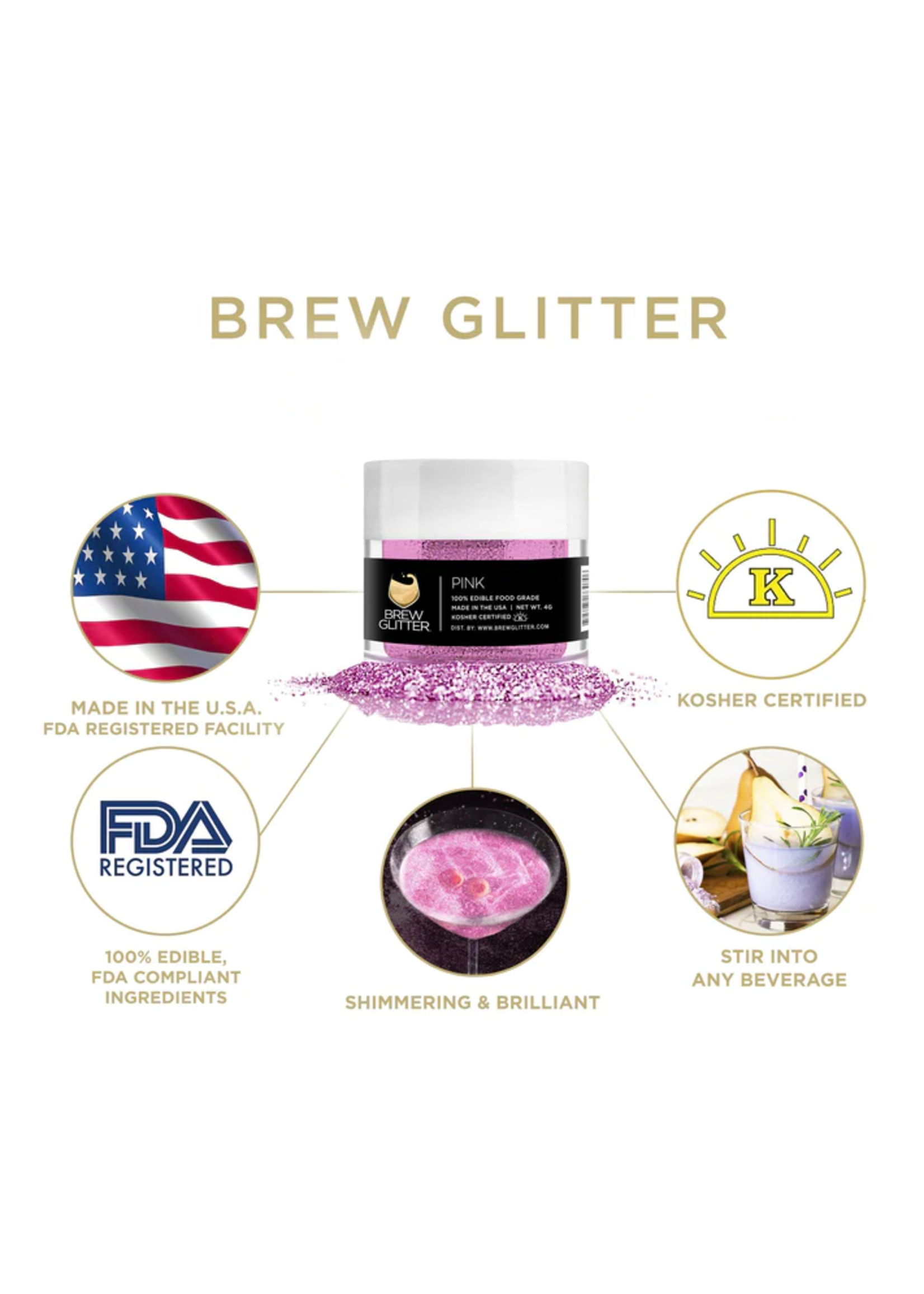 Brew Glitter Brew Glitter - Pink 4(g)