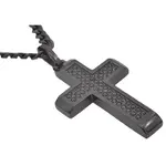 Blackjack Mens Jewelry Men's Black SS Cross Pendant - Cubic Z