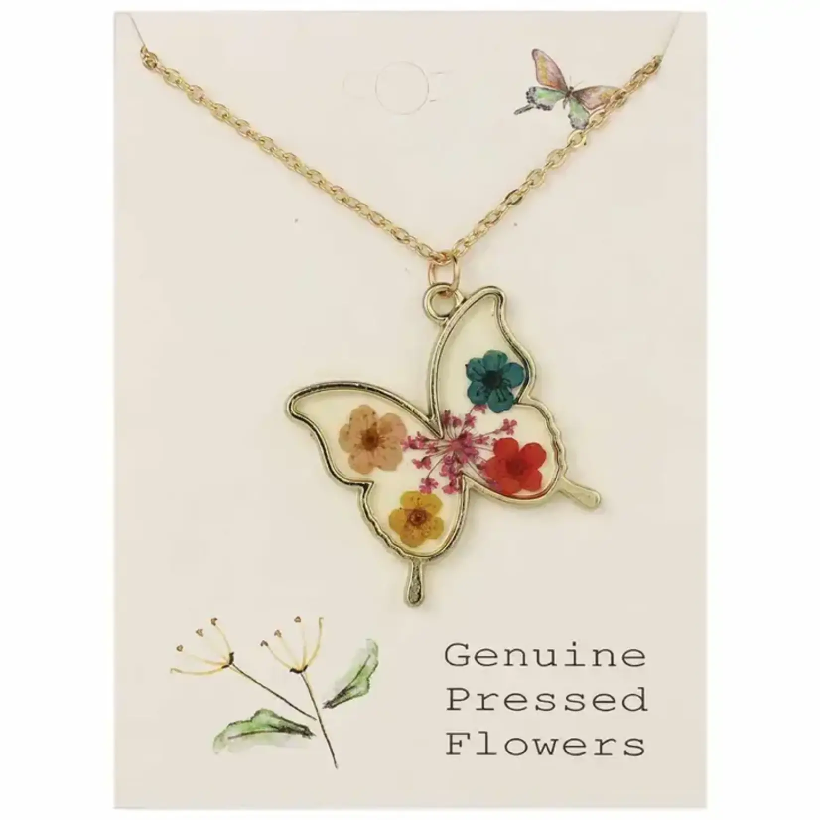 ZAD Butterfly Bouquet Dried Flower Necklace