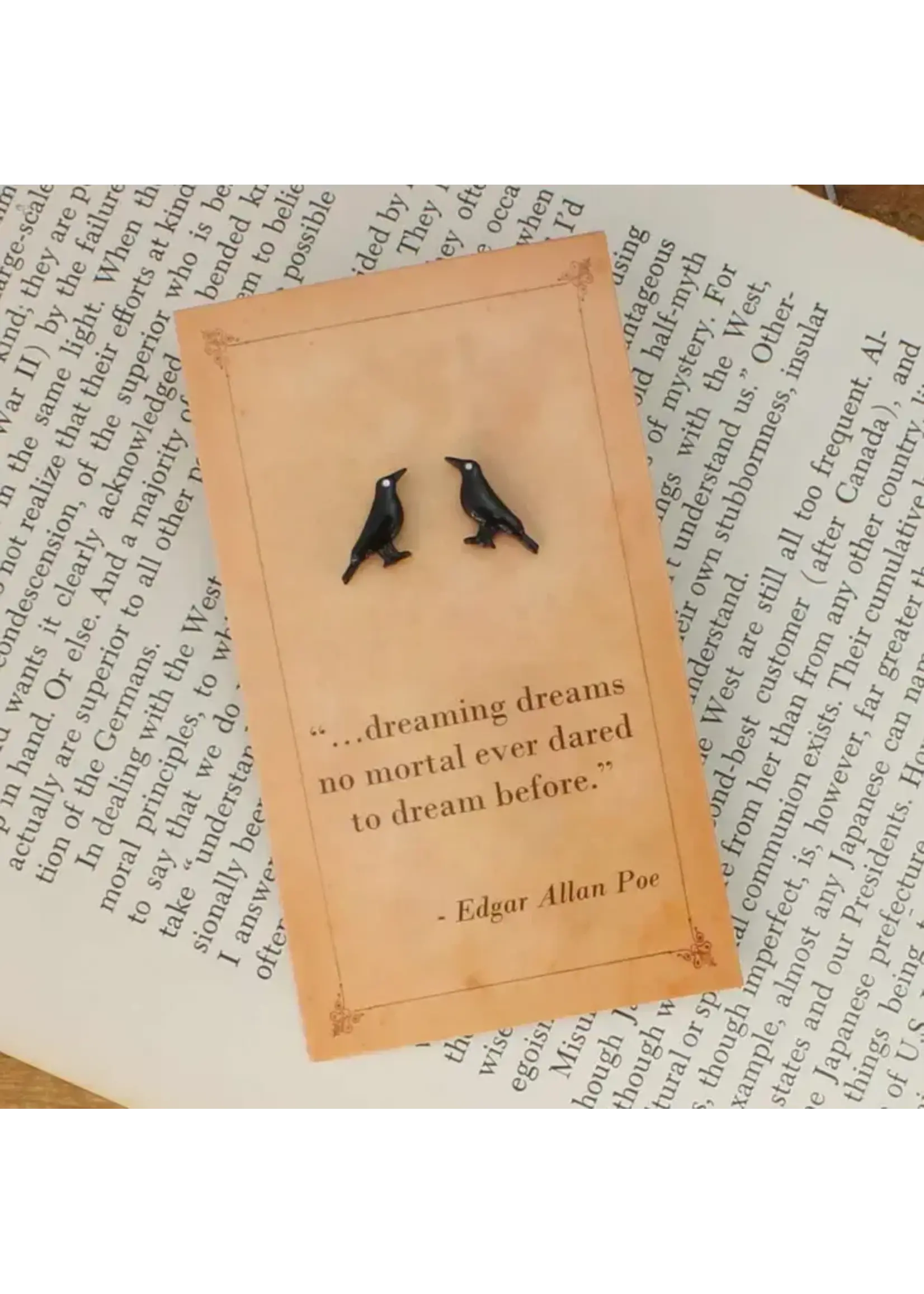 ZAD Literary Quotes - Raven Earrings