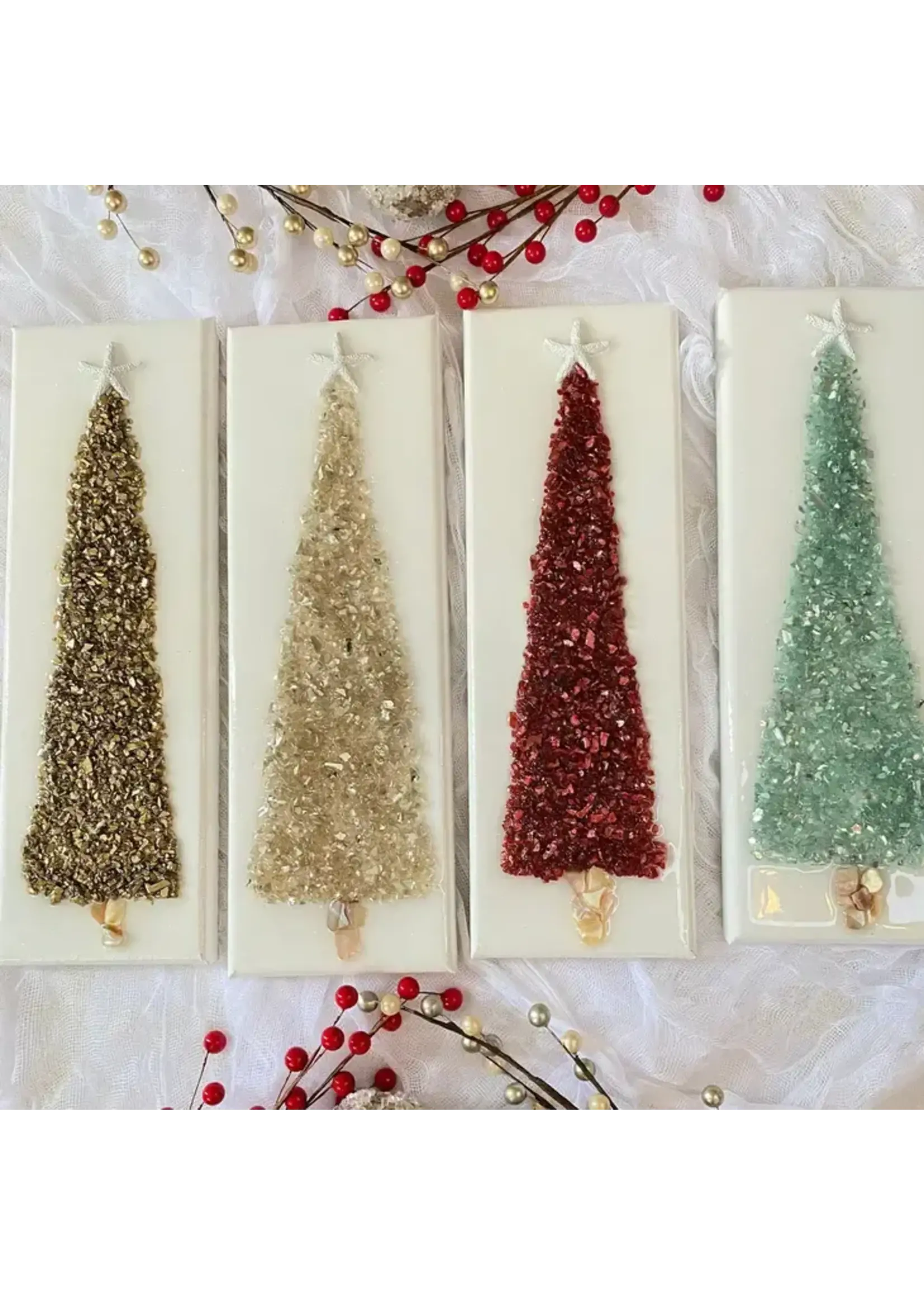 Luna & The Tides Glass Christmas Tree Art - Gold