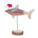 C&F Home Happy Holidays Santa Shark Decor