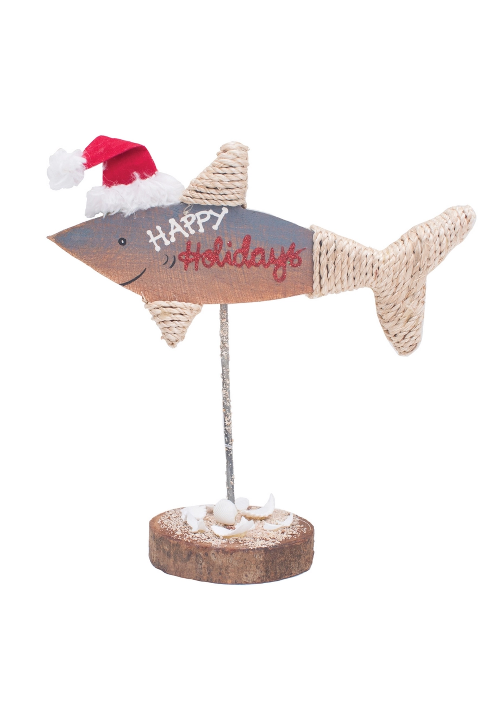 C&F Home Happy Holidays Santa Shark Decor