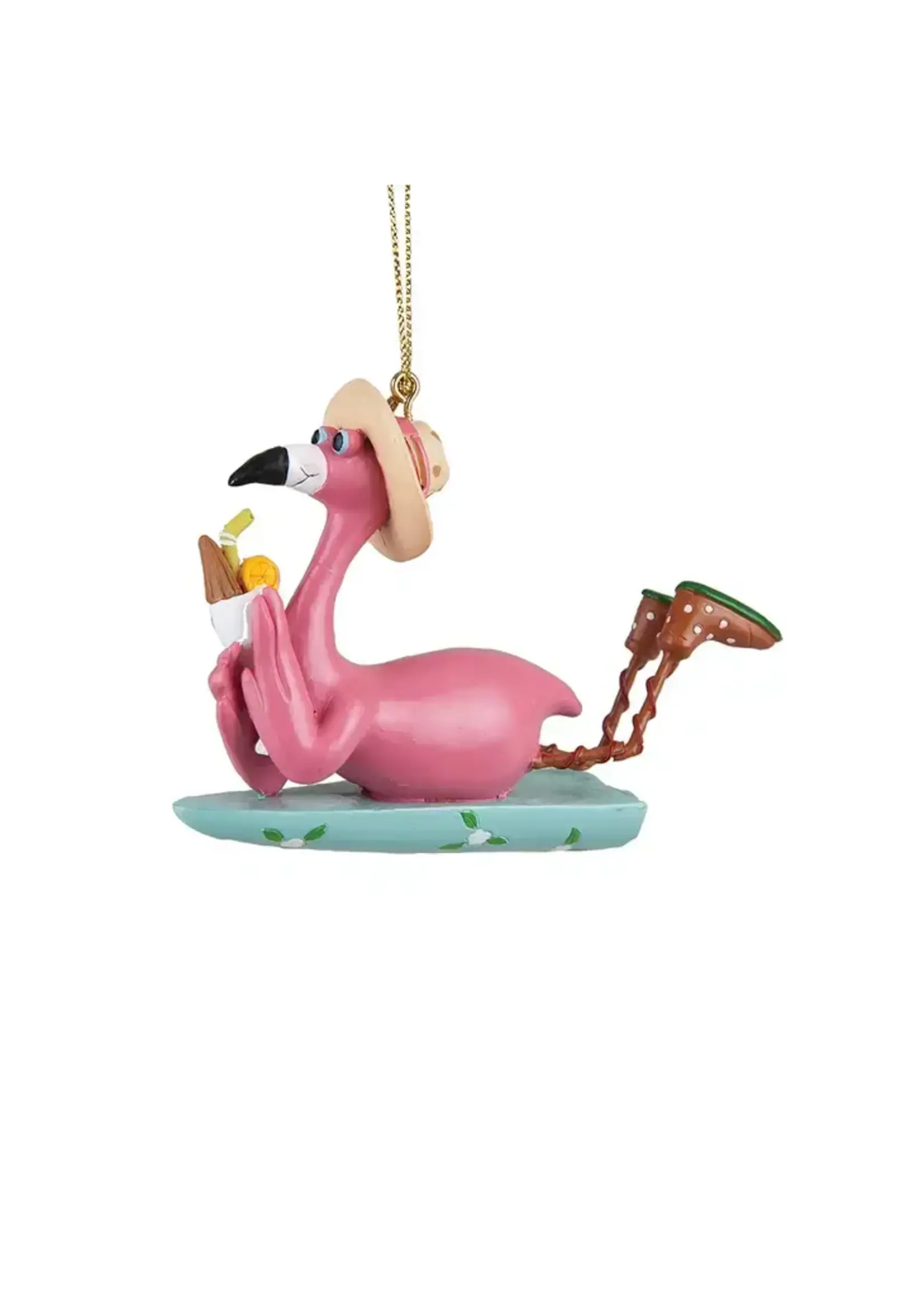 C&F Home Surfboard Flamingo Ornament