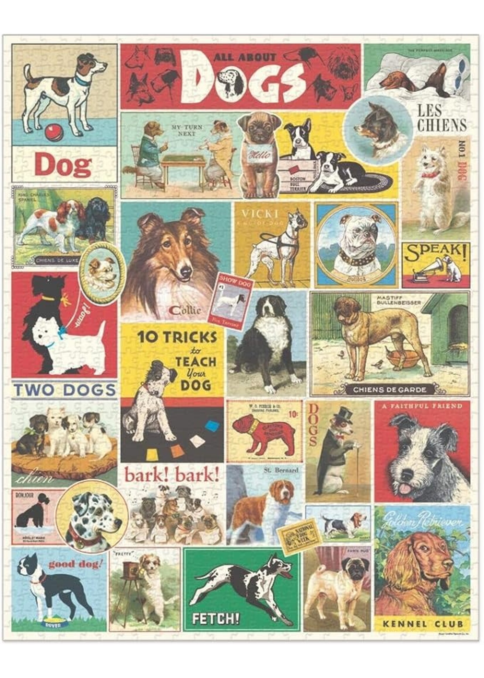 Cavallini Vintage Puzzle - Dogs 1000 Pieces
