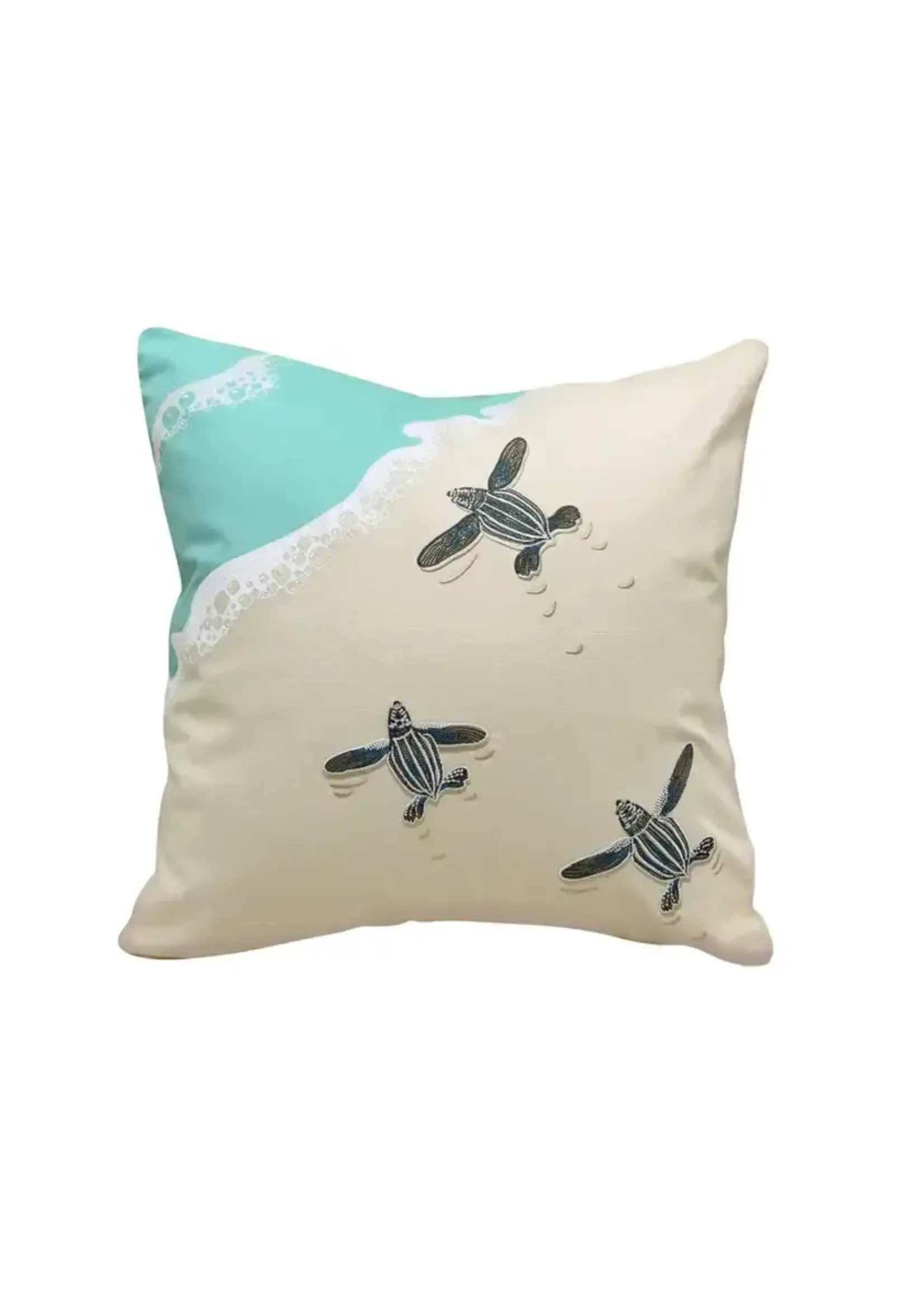 Rightside Designs Leatherbacks Scurry Embroidered Pillow