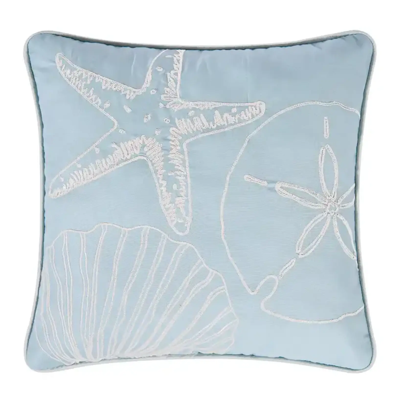 C&F Home Coastal Starfish w Shells Throw Pillow