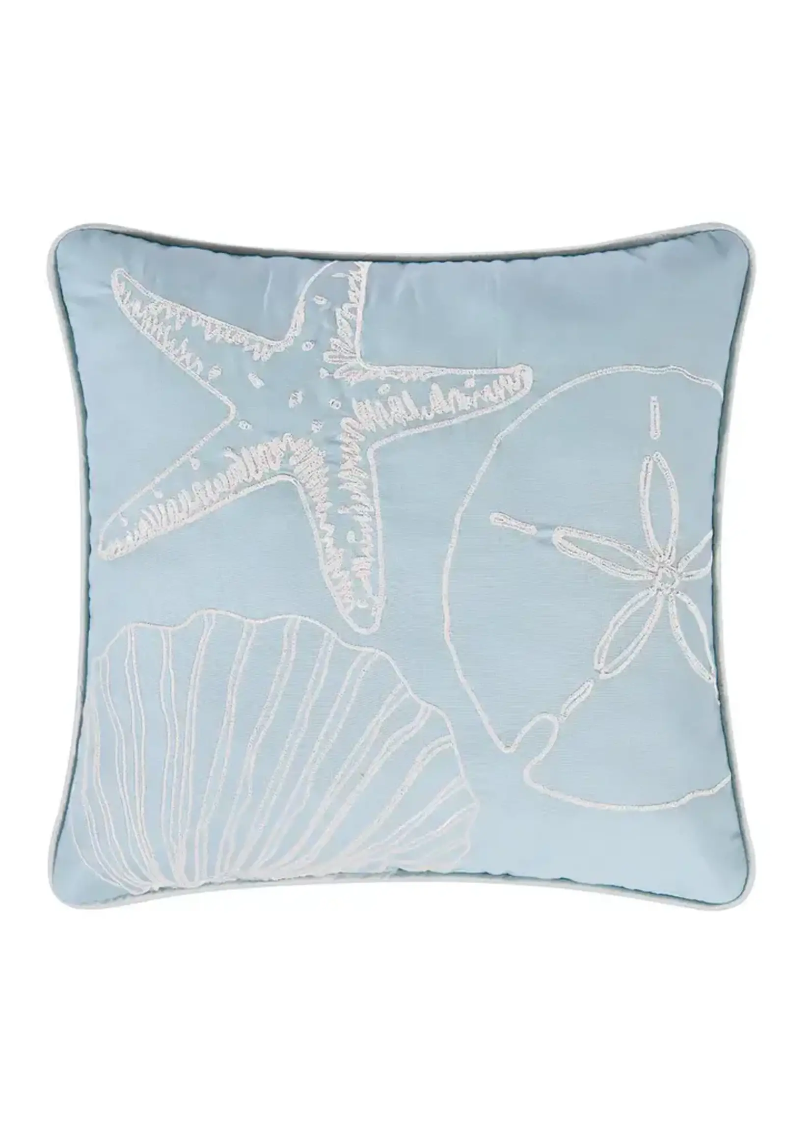 C&F Home Coastal Starfish w Shells Throw Pillow