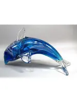 Sea Creations Glass Blue Color Dolphin 6"