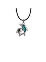 O Yeah Gifts Dolphin Abalone Shell Necklace Silver Iridescent Pendant
