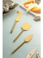 Guari Kohli Atlas Gold Cheese Knives, Set of 3