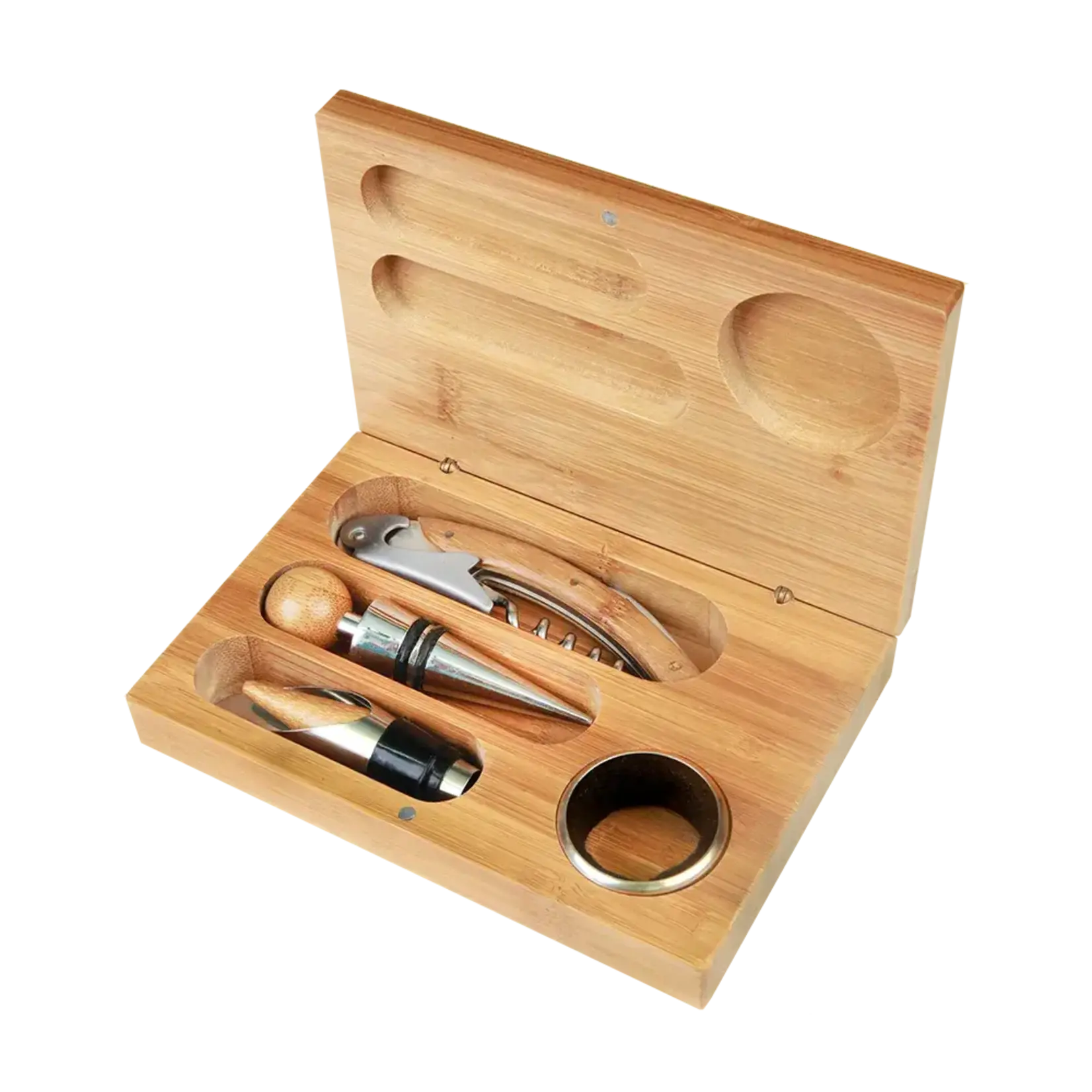 Prim In Proper Custom Engraved Bamboo Wine Opener Tool Set 4 Piece