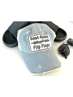 Vintage Life Trucker Hat Boat Docks and Flip Flops
