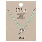 ZAD Dolphin Charm Anklet - Mint Cord