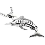 Blackjack Mens Jewelry Stainless Steel Sword Fish Necklace