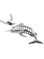 Blackjack Mens Jewelry Stainless Steel Sword Fish Necklace