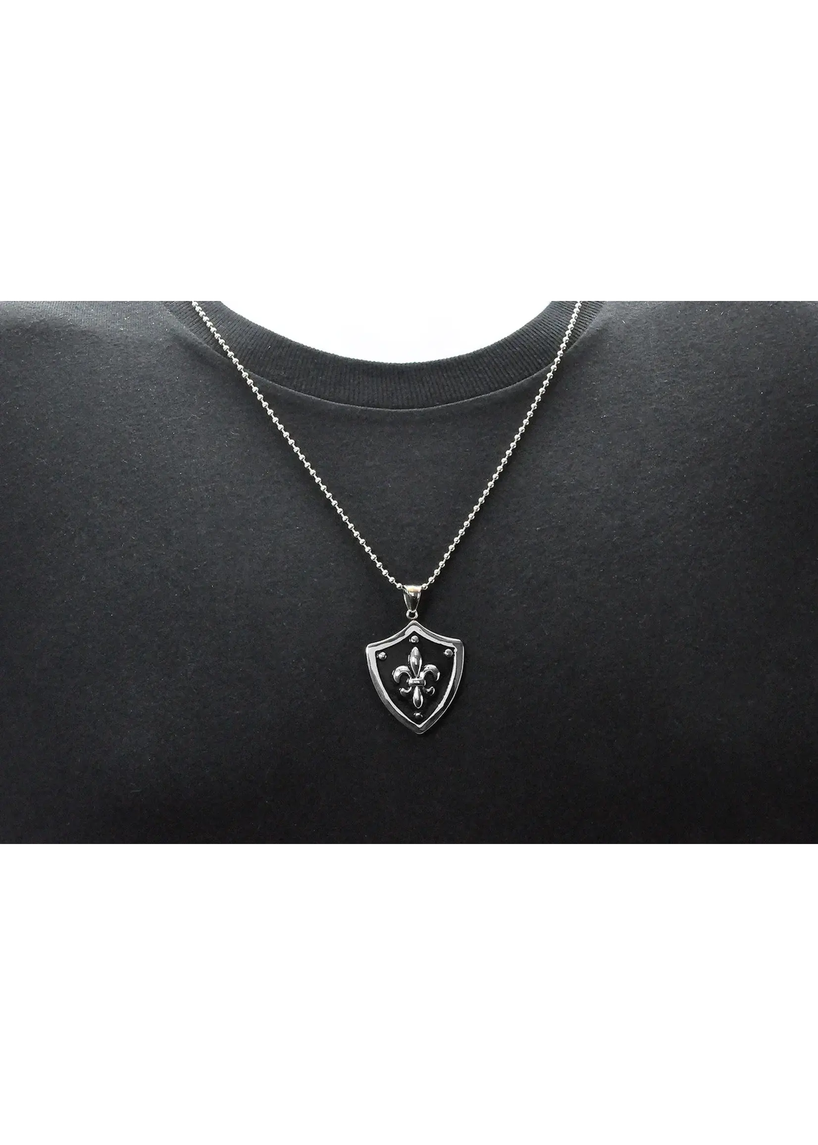 Blackjack Mens Jewelry Shield Pendant necklace