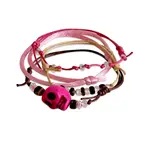 O Yeah Gifts Sugar Skull Bracelets, Pink Strings