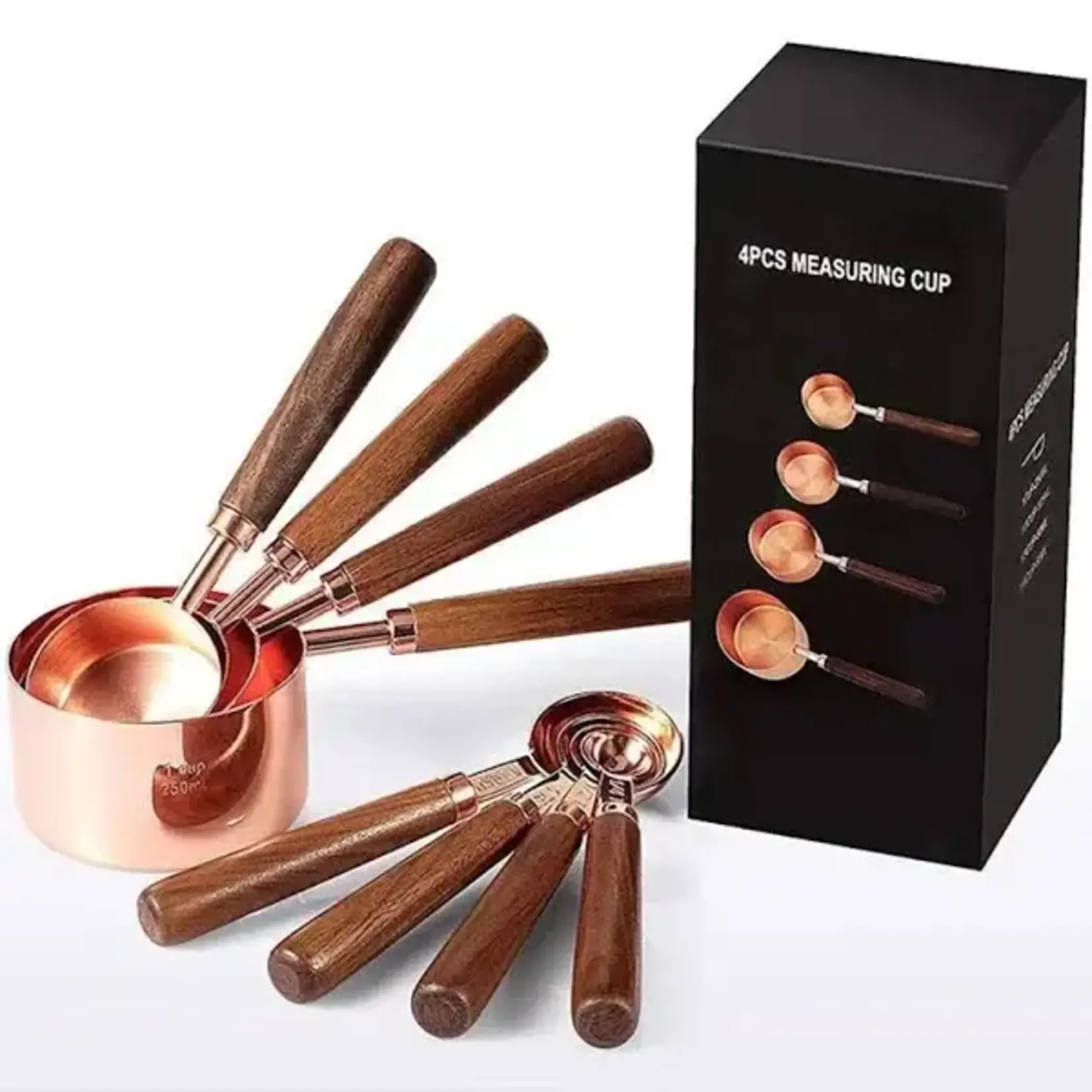 Measuring Cups & Spoons Set - Copper & Walnut