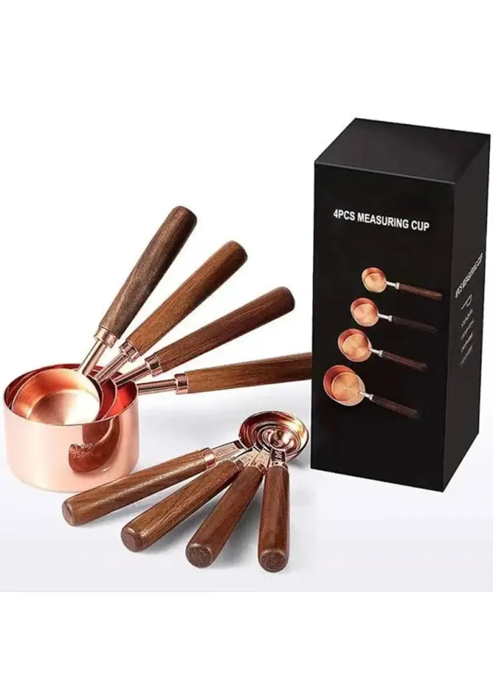 Measuring Cups & Spoons Set - Copper & Walnut