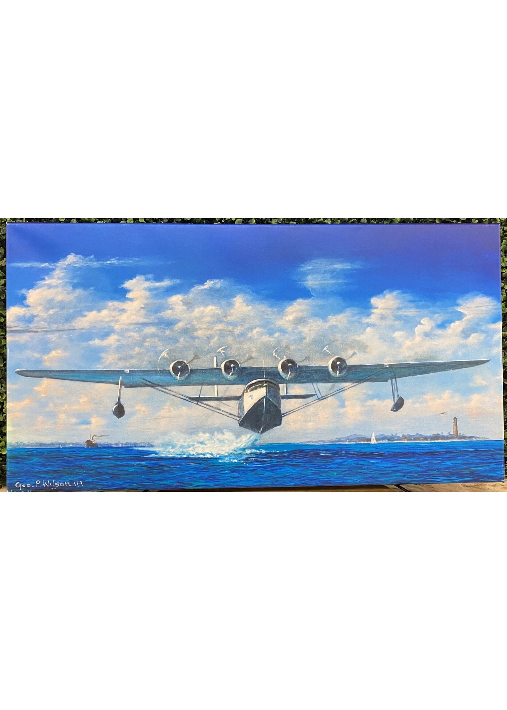 George Wilson Boatplane Original Canvas Painting  30x16