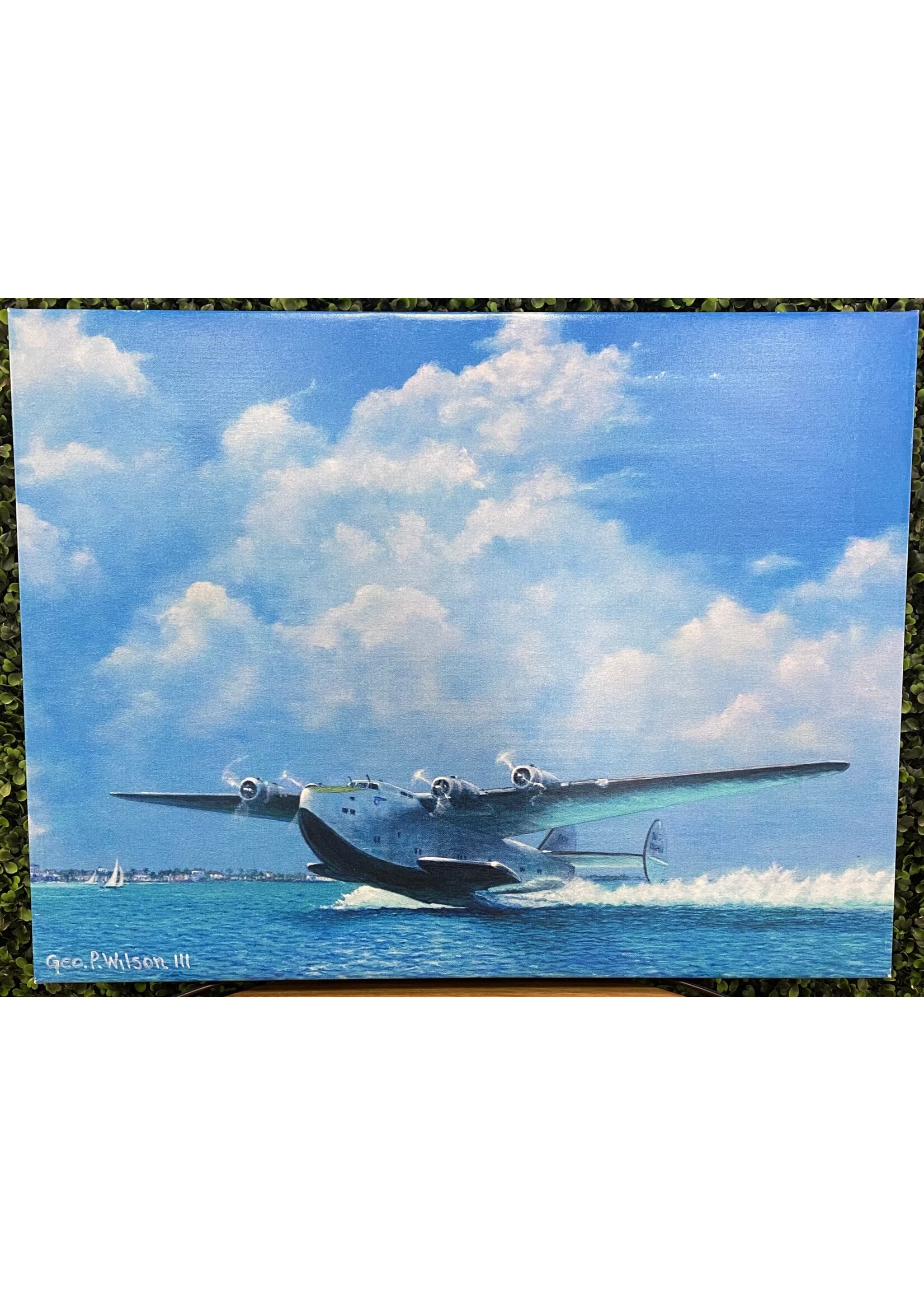 George Wilson Boat Plane Original Canvas Painting  18x24