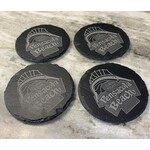 Prim In Proper PB Sign Slate Coaster 4" Round 4 pc