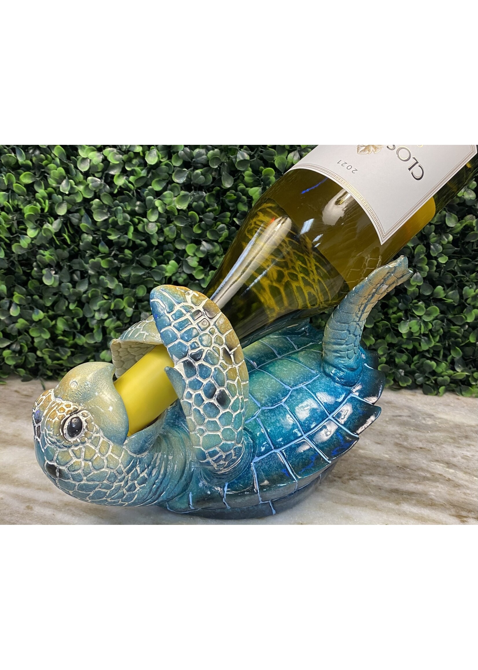 Sea Creations Blue Sea Turtle Wine Bottle Holder