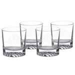Prim In Proper Round Rocks Glass 9 oz Set of 4 w/Box