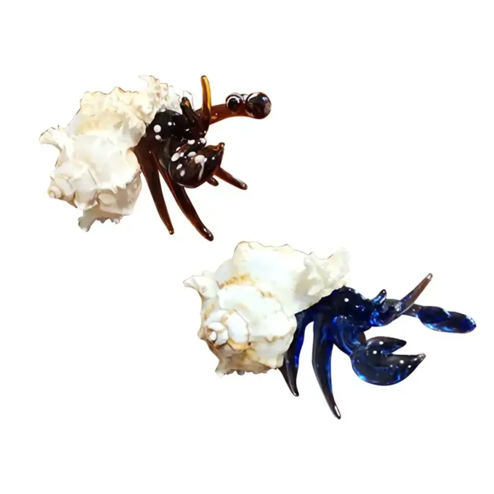Sea Creations Shell Glass Brown Hermit Crab