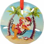 Sea Creations Santa Sand Dollar Hammock 3" Ornament