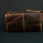 Kodiak Leather Kodiak Leather Toiletry Bag Dark Brown